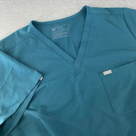 FIGS Technical Collection Scrub Top Green V-Neck Pocket Womens 6XL‎ - Picture 1 of 7